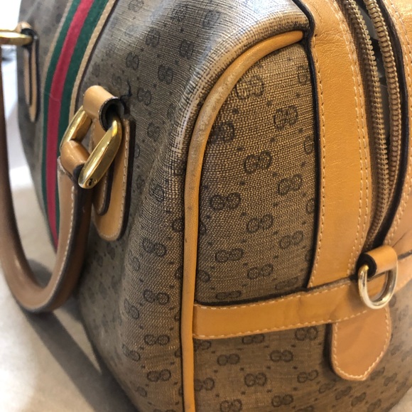 SOLD ON TRADSY 💯 auth Vintage GG Web Boston Bag - Picture 7 of 8